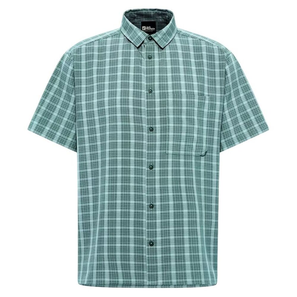 Jack Wolfskin Mens Checked Relaxed Fit T-Shirt / Dark Navy